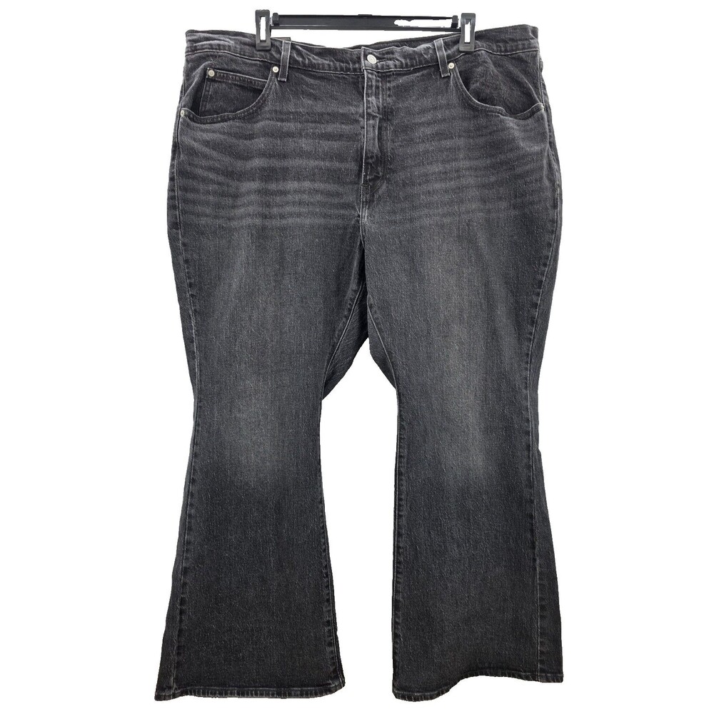 Levi's Women's '70s High Flare Jeans Plus Size 24W Faded Black Retro Worn Look